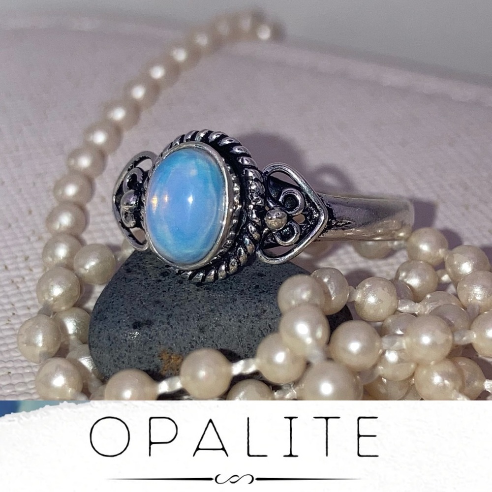 Milky Oplite Gemstone Handmade Ring